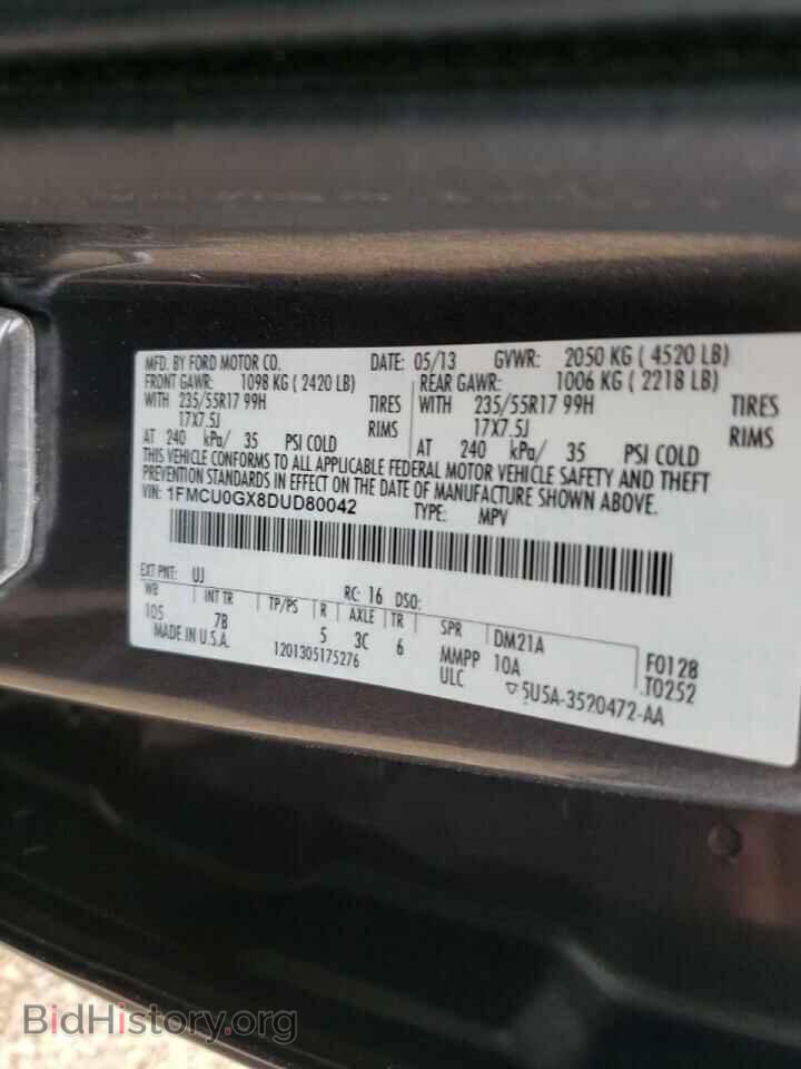 2013 FORD ESCAPE - VIN: 1FMCU0GX8DUD80042 - Фото 10