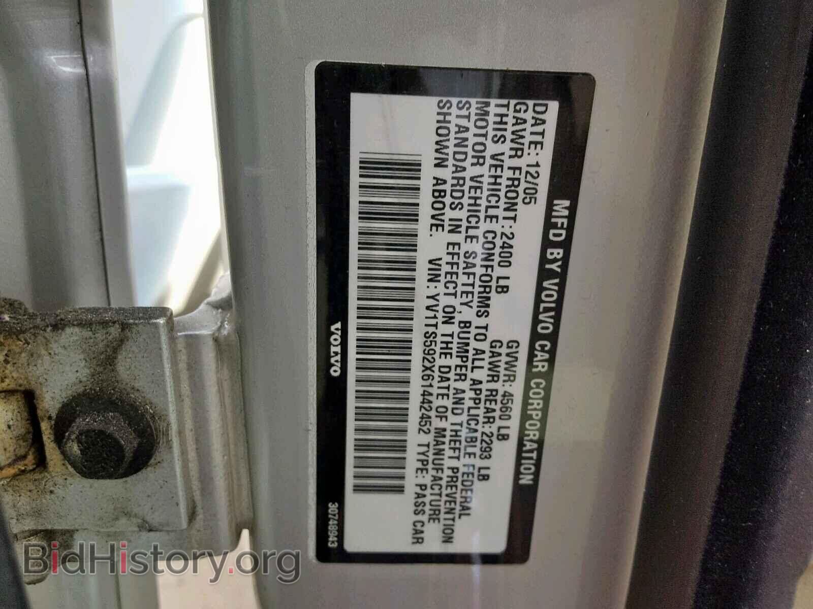 2006 VOLVO S80 - VIN: YV1TS592X61442452 - Фото 10