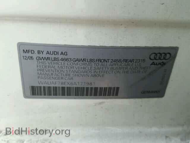 2006 AUDI A4 - VIN: WAUAF78EX6A171981 - Фото 10