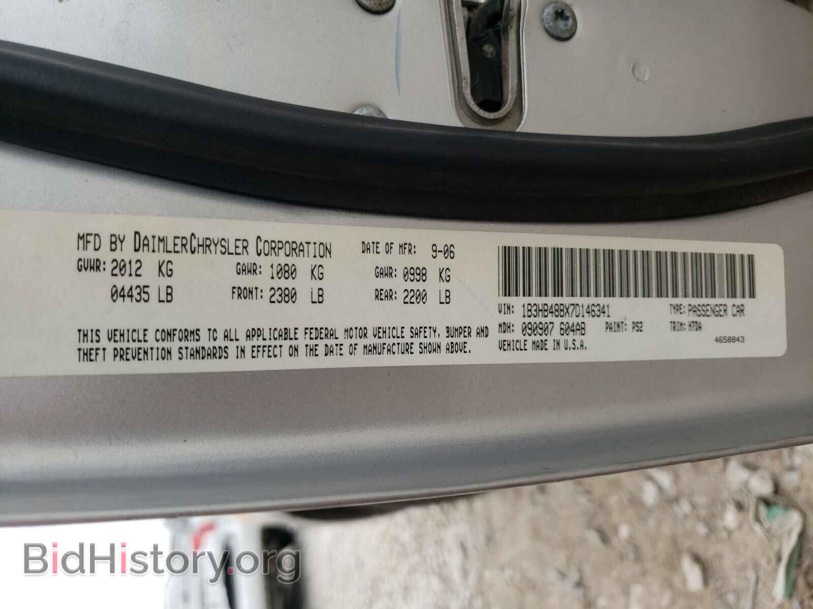2007 DODGE CALIBER - VIN: 1B3HB48BX7D146341 - Photo 10