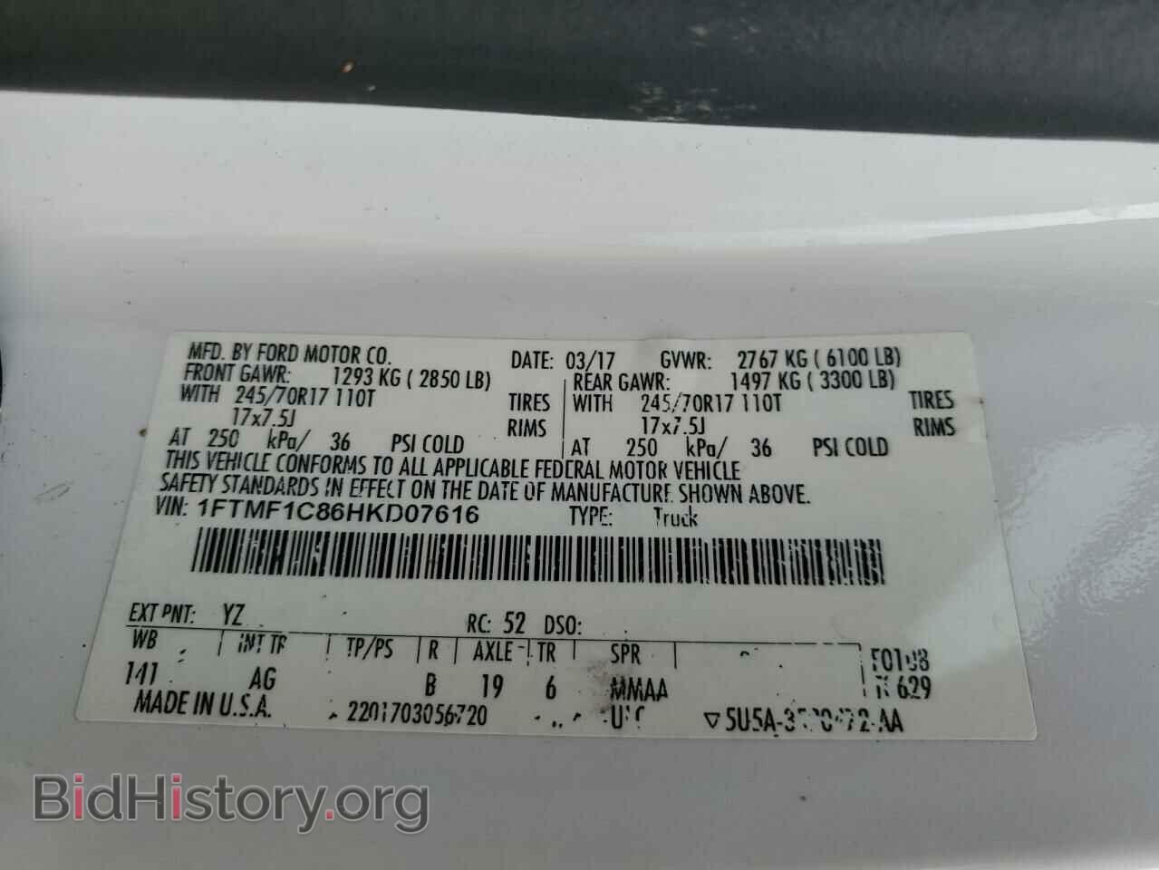 2017 FORD All Models - VIN: 1FTMF1C86HKD07616 - Photo 12