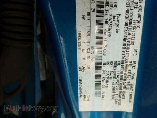 2014 FORD FOCUS - VIN: 1FADP3F22EL111930 - Фото 10