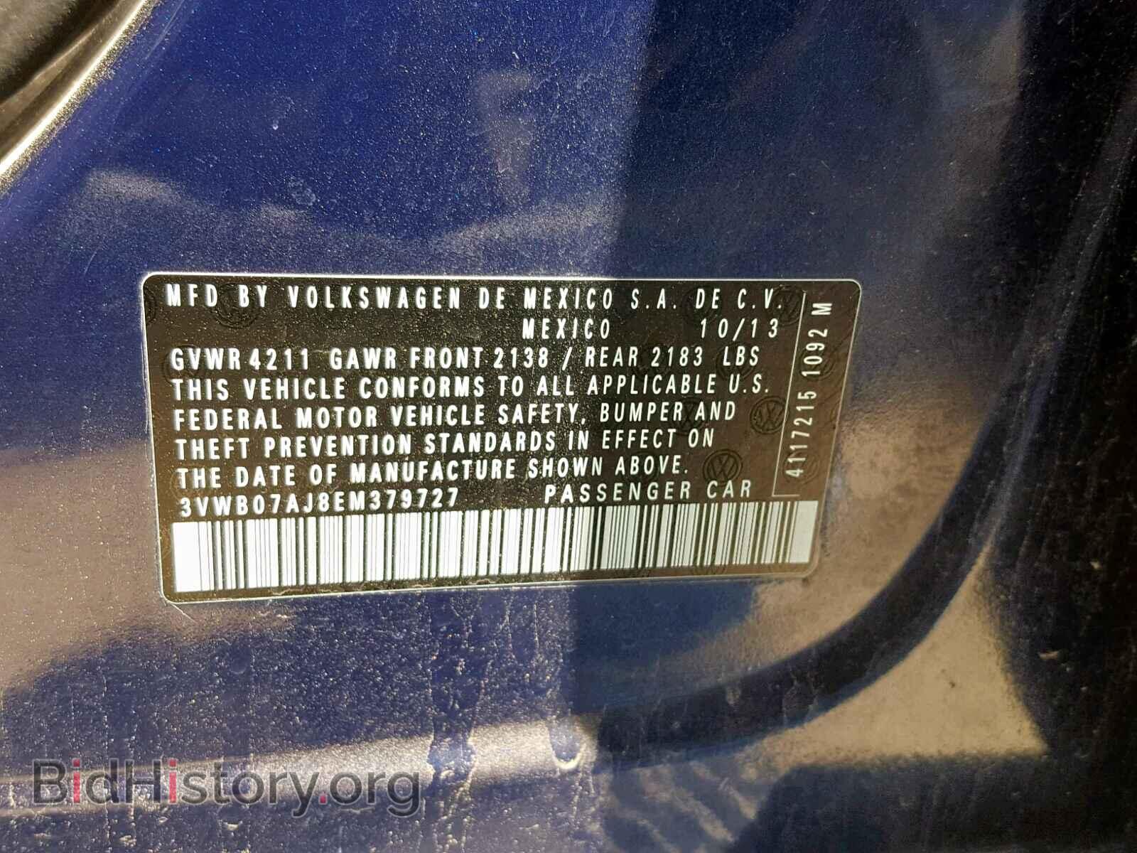 2014 VOLKSWAGEN JETTA - VIN: 3VWB07AJ8EM379727 - Фото 10