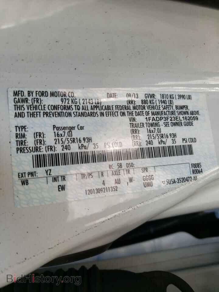 2014 FORD FOCUS - VIN: 1FADP3F23EL162059 - Фото 10