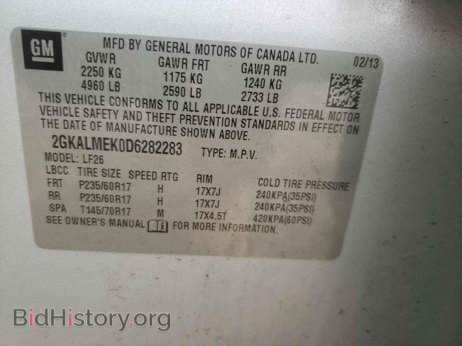 2013 GMC TERRAIN - VIN: 2GKALMEK0D6282283 - Photo 10