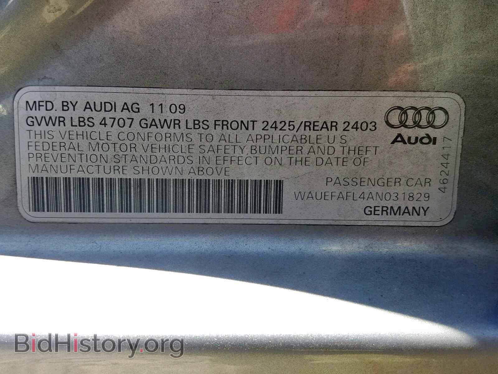 2010 AUDI A4 - VIN: WAUEFAFL4AN031829 - Фото 10