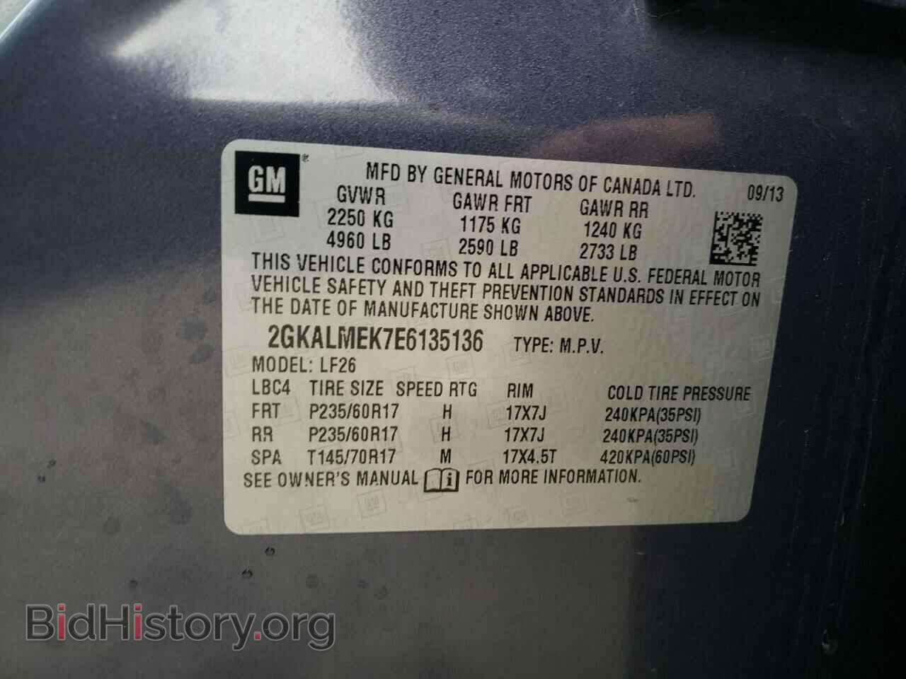 2014 GMC TERRAIN - VIN: 2GKALMEK7E6135136 - Photo 13