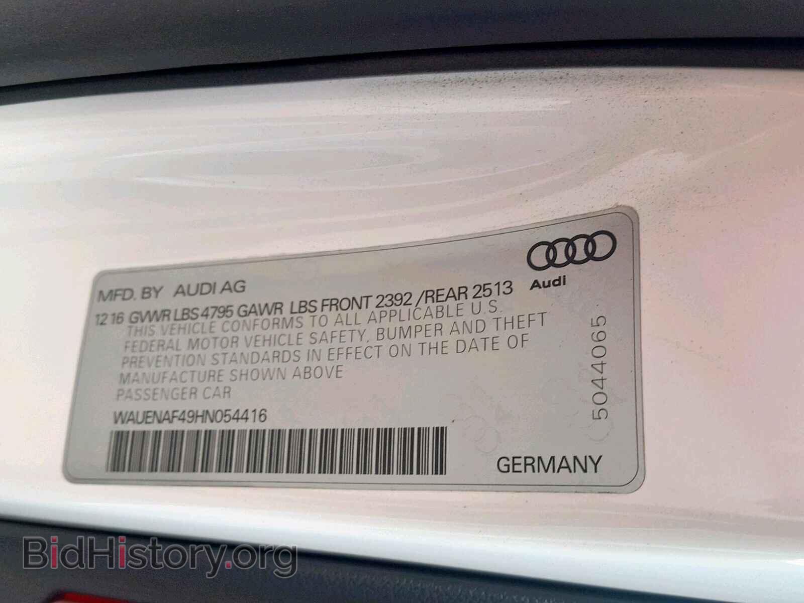 2017 AUDI A4 - VIN: WAUENAF49HN054416 - Photo 10