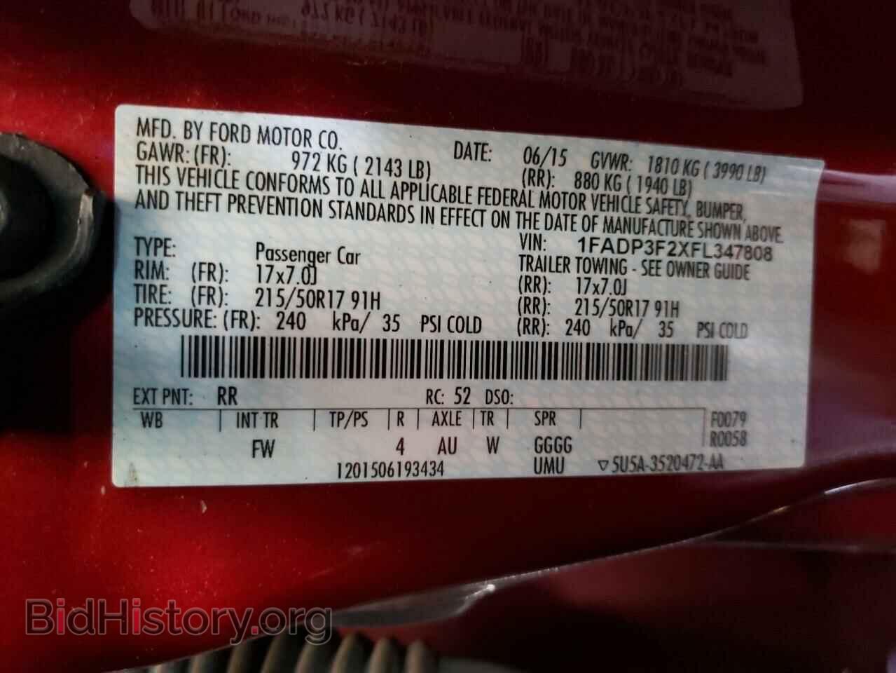 2015 FORD FOCUS - VIN: 1FADP3F2XFL347808 - Photo 10