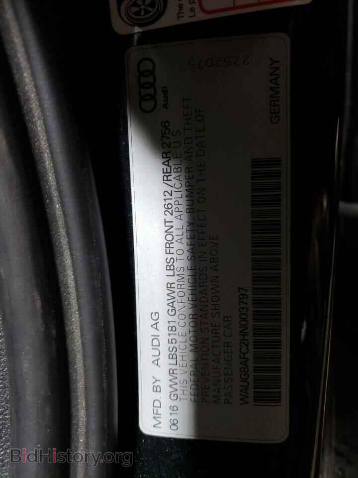 2017 AUDI A6 - VIN: WAUG8AFC2HN003797 - Фото 10