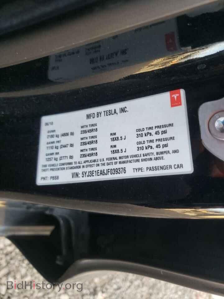 2018 TESLA MODEL 3 - VIN: 5YJ3E1EA6JF039376 - Фото 10