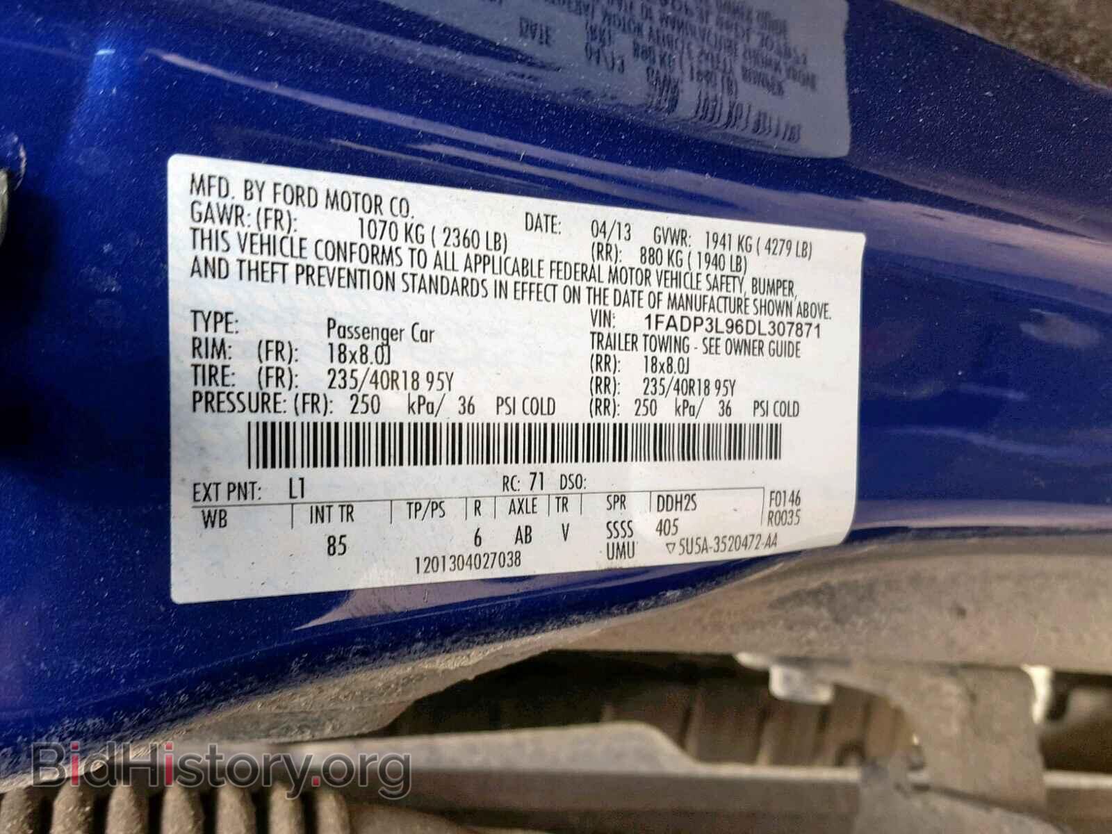 2013 FORD FOCUS - VIN: 1FADP3L96DL307871 - Photo 10