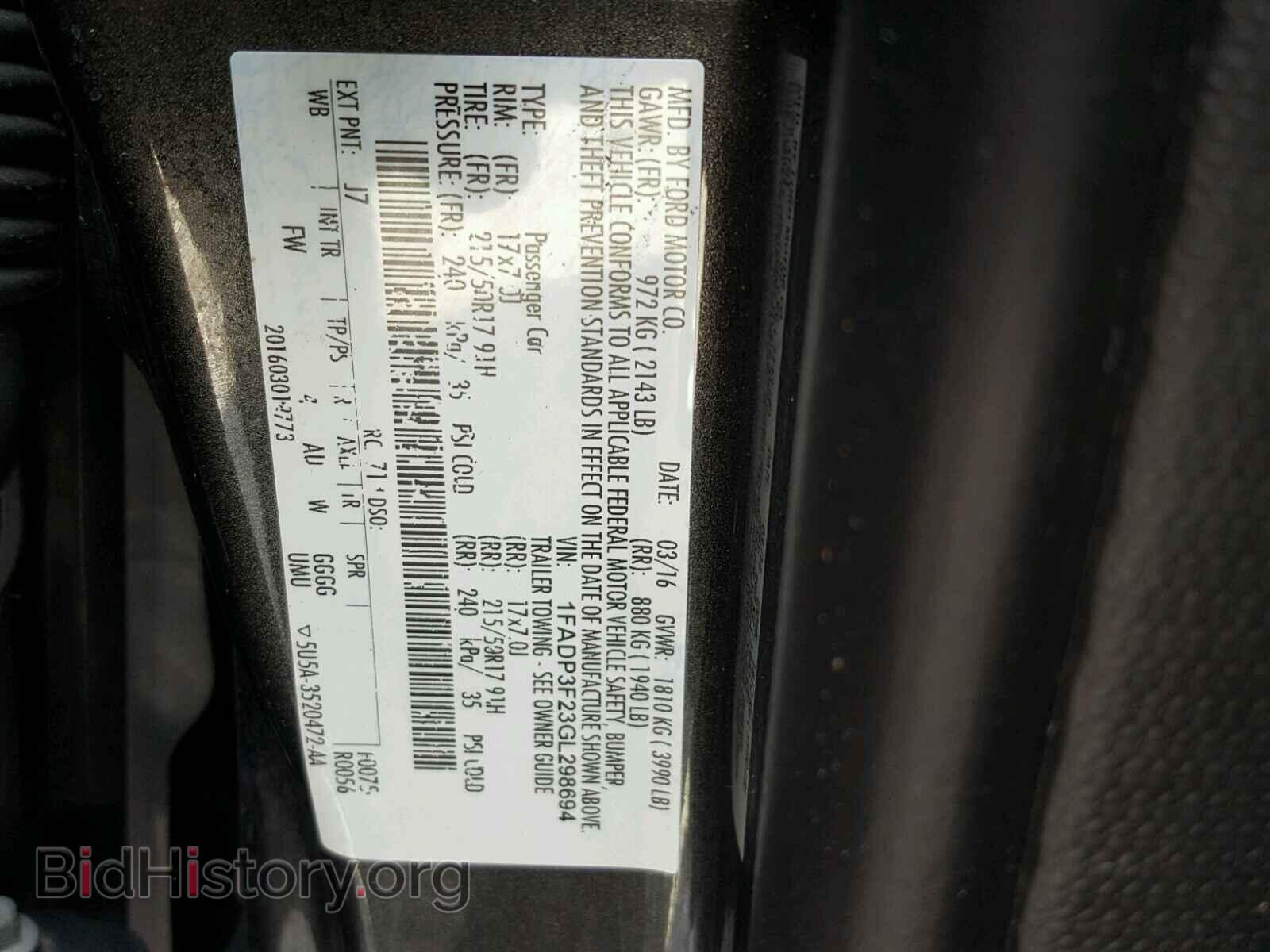 2016 FORD FOCUS - VIN: 1FADP3F23GL298694 - Photo 10