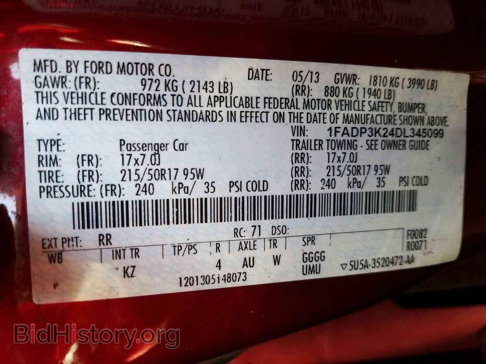 2013 FORD FOCUS - VIN: 1FADP3K24DL345099 - Photo 10
