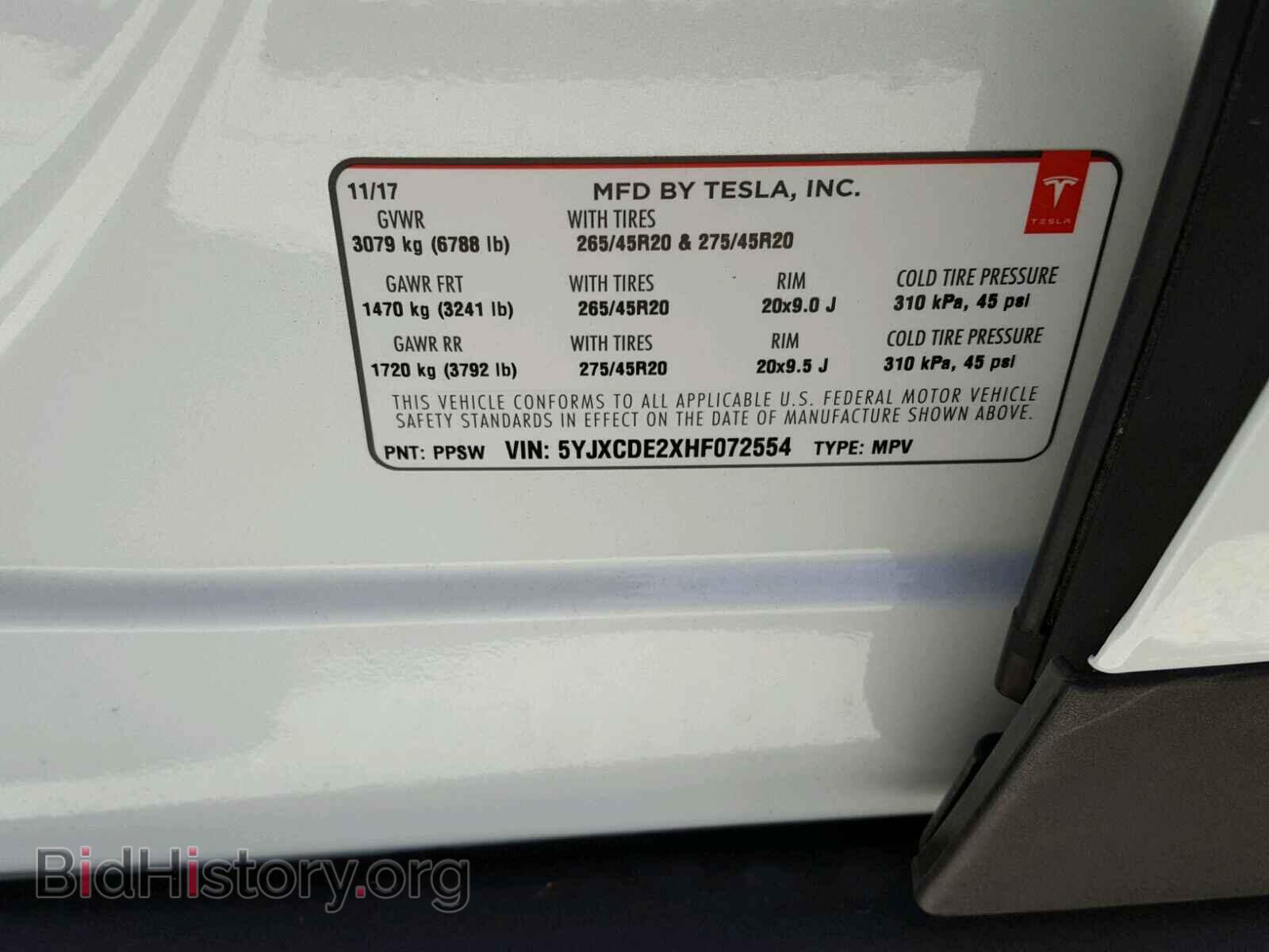 2017 TESLA MODEL X - VIN: 5YJXCDE2XHF072554 - Photo 10