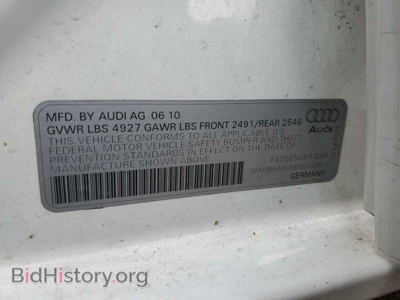 2011 AUDI A4 - VIN: WAUBFAFL6BN005351 - Фото 13
