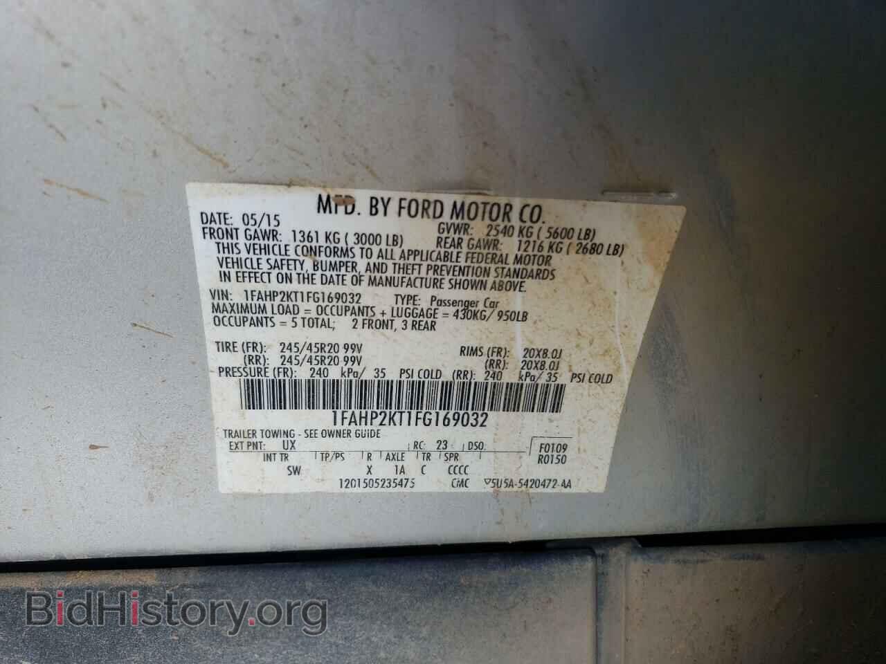 2015 FORD TAURUS - VIN: 1FAHP2KT1FG169032 - Фото 13