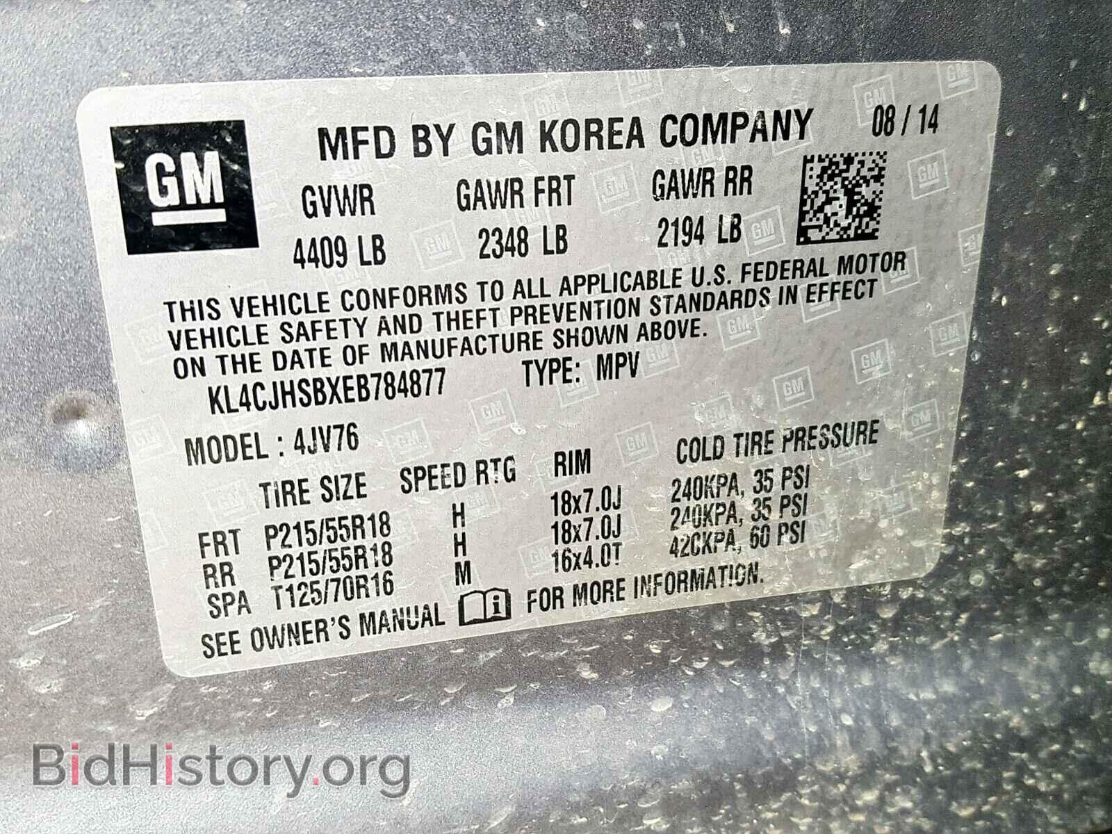 2014 BUICK ENCORE PRE - VIN: KL4CJHSBXEB784877 - Photo 10