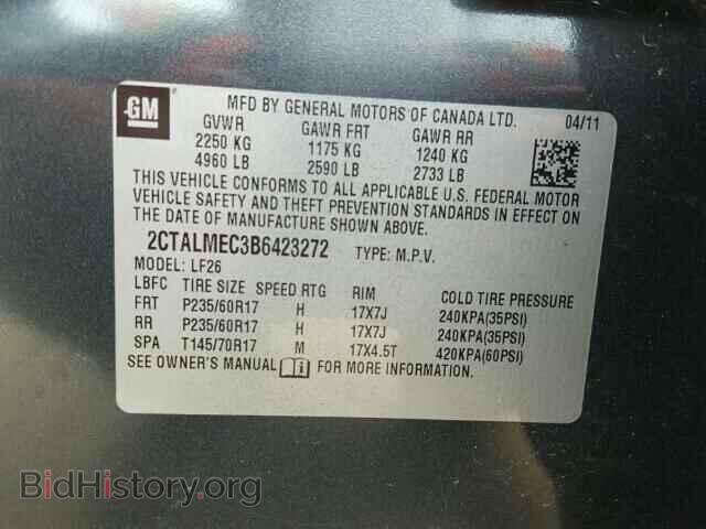 2011 GMC TERRAIN - VIN: 2CTALMEC3B6423272 - Photo 10