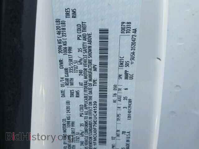 2014 FORD ESCAPE - VIN: 1FMCU0F79EUC41539 - Фото 10