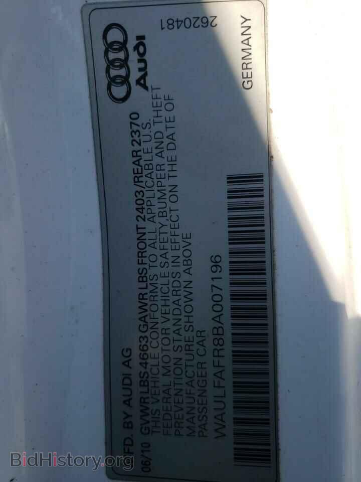 2011 AUDI A5 - VIN: WAULFAFR8BA007196 - Фото 10