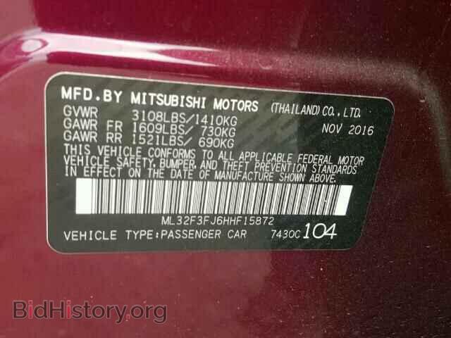 2017 MITSUBISHI MIRAGE - VIN: ML32F3FJ6HHF15872 - Фото 10