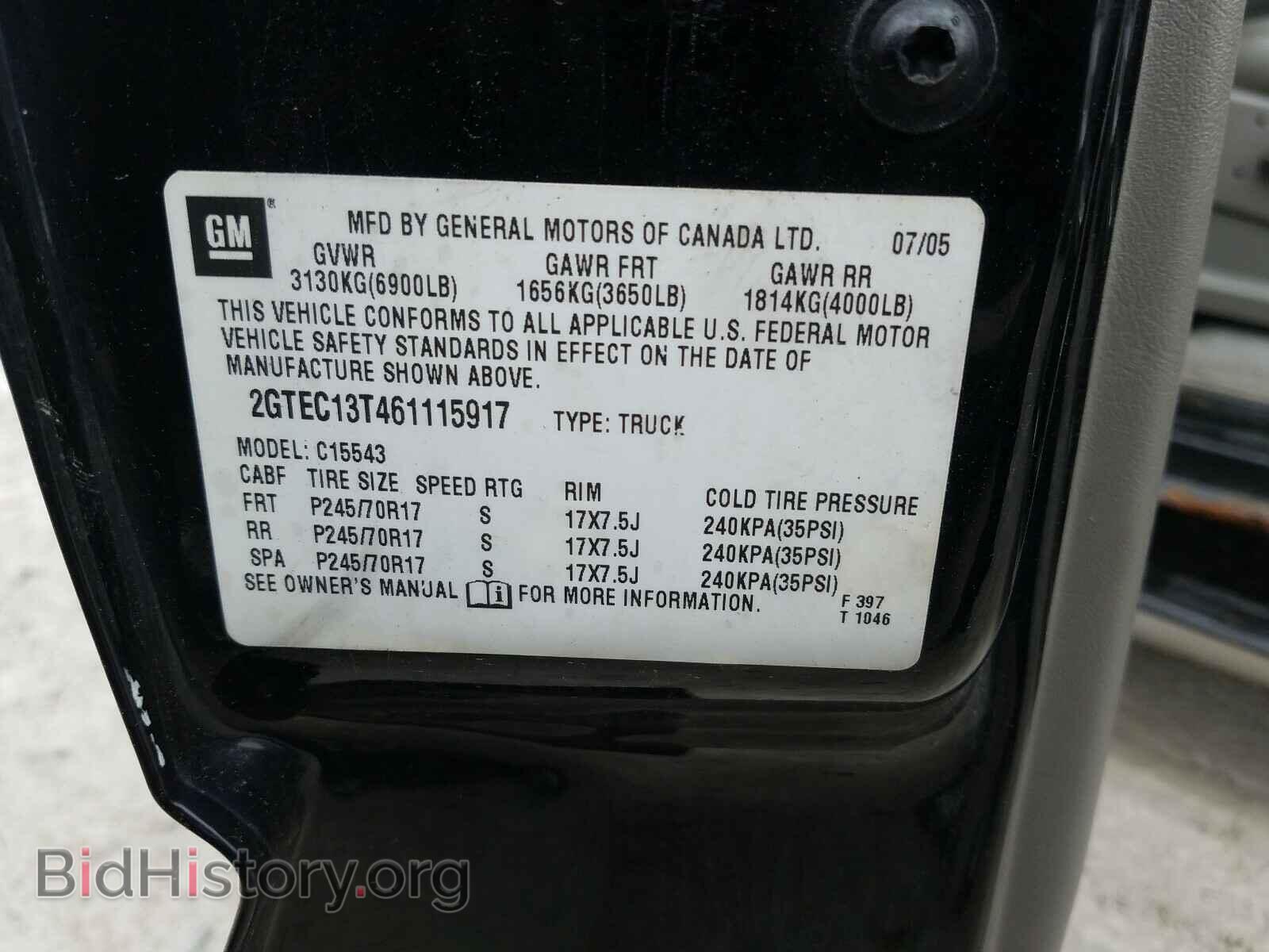 2006 GMC SIERRA - VIN: 2GTEC13T461115917 - Photo 10