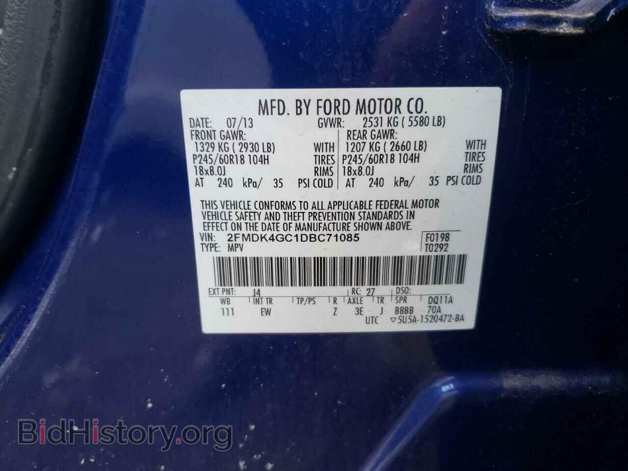 2013 FORD EDGE - VIN: 2FMDK4GC1DBC71085 - Photo 10