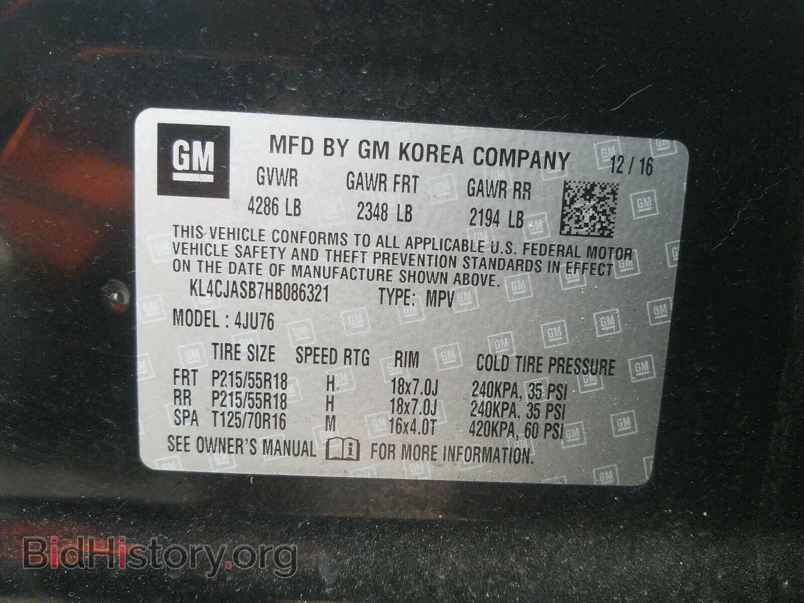 2017 BUICK ENCORE - VIN: KL4CJASB7HB086321 - Photo 10