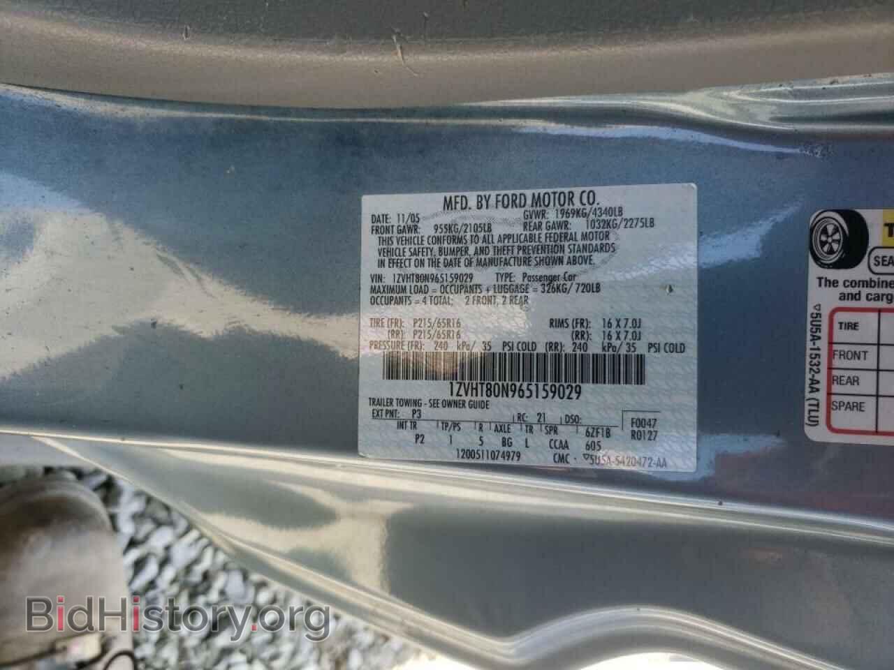 2006 FORD MUSTANG - VIN: 1ZVHT80N965159029 - Фото 10