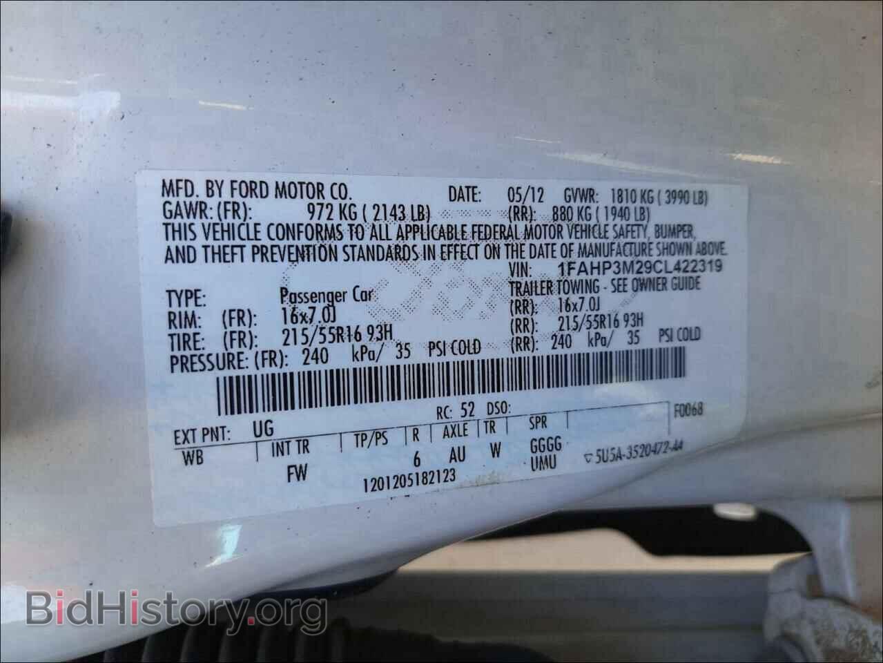 2012 FORD FOCUS - VIN: 1FAHP3M29CL422319 - Фото 10