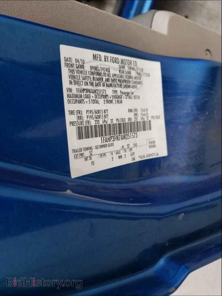 2010 FORD FOCUS - VIN: 1FAHP3FN7AW251573 - Фото 10