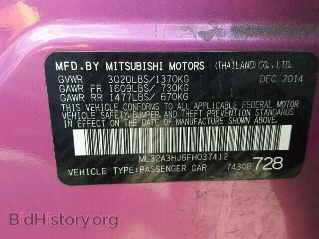 2015 MITSUBISHI MIRAGE - VIN: ML32A3HJ6FH037412 - Фото 10