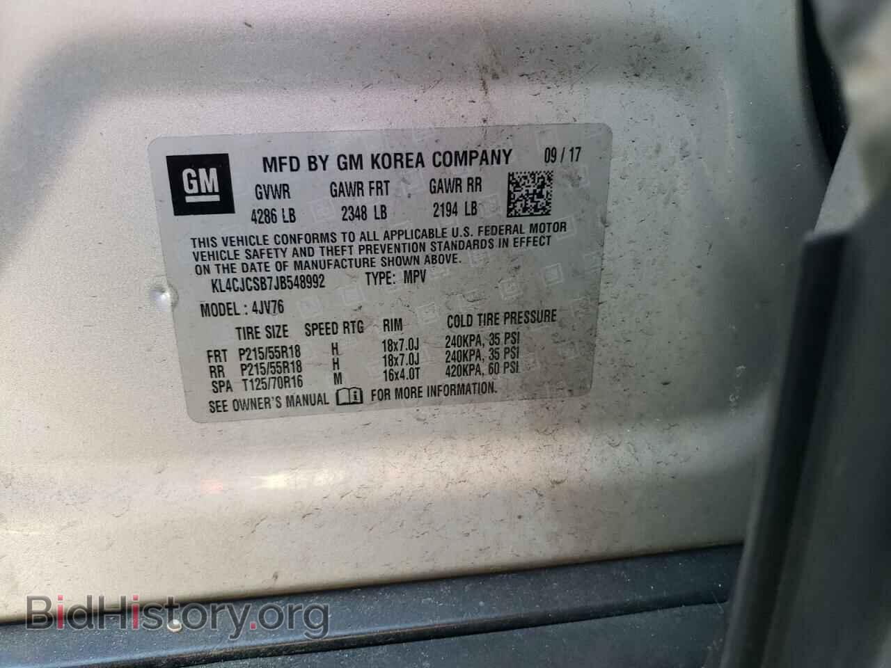 2018 BUICK ENCORE - VIN: KL4CJCSB7JB548992 - Фото 10