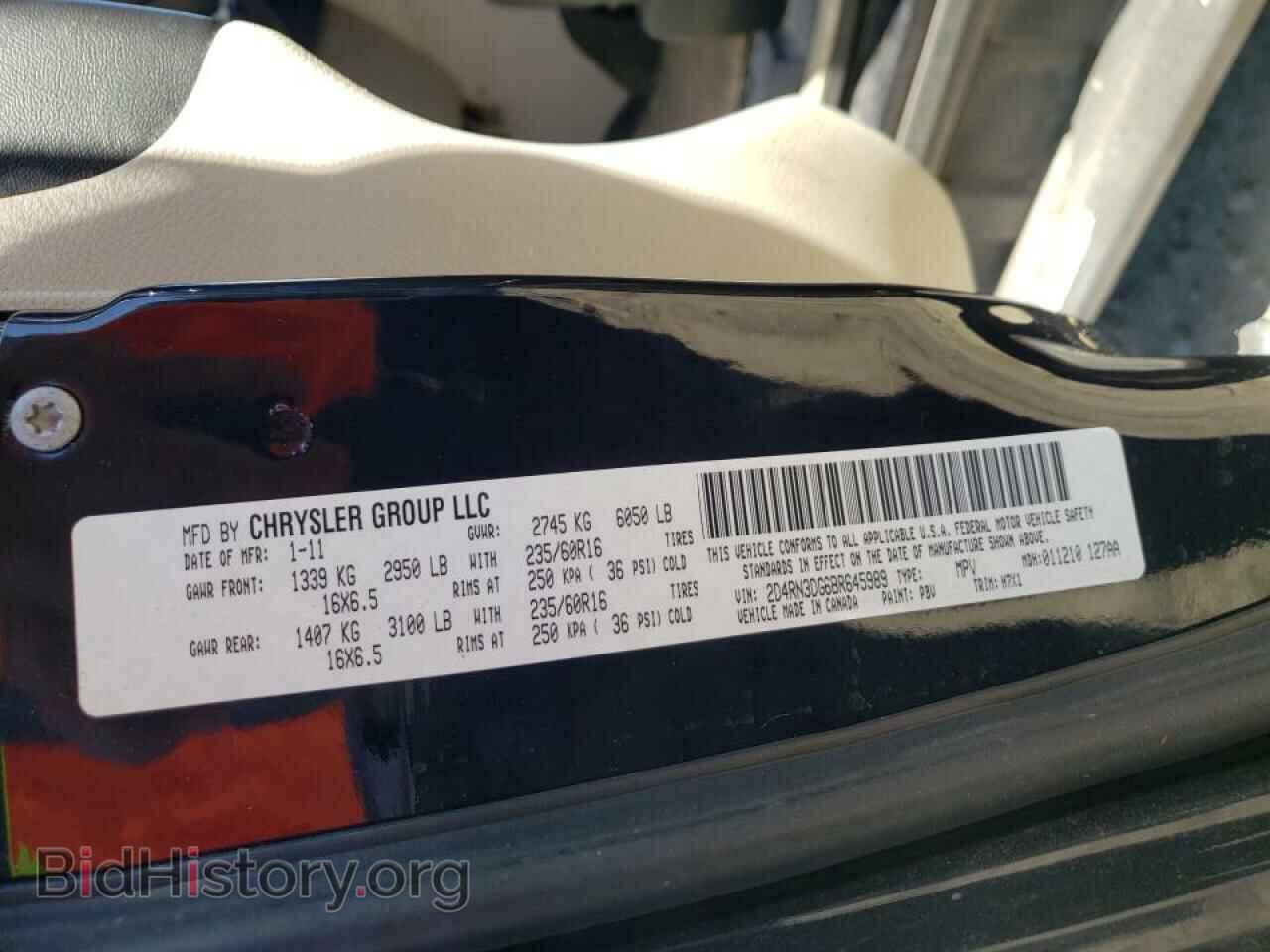 2011 DODGE GRAND CARA - VIN: 2D4RN3DG6BR645989 - Фото 10