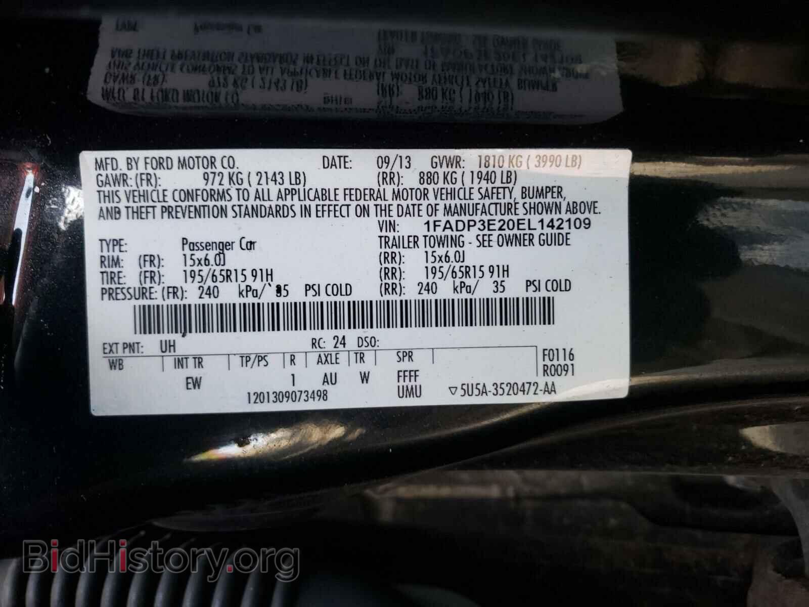 2014 FORD FOCUS - VIN: 1FADP3E20EL142109 - Фото 10