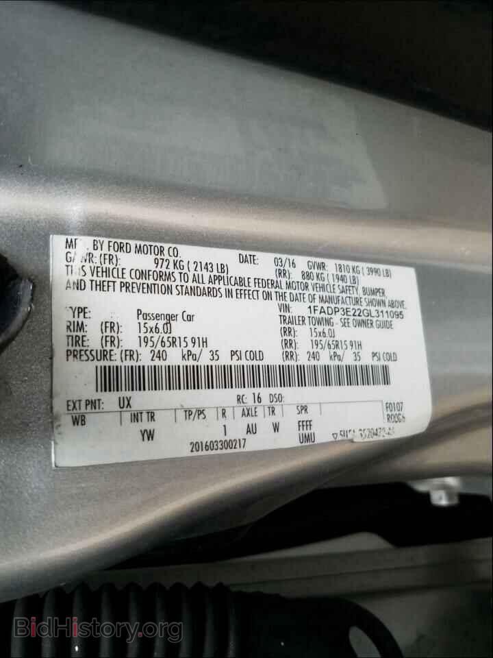 2016 FORD FOCUS - VIN: 1FADP3E22GL311095 - Фото 10