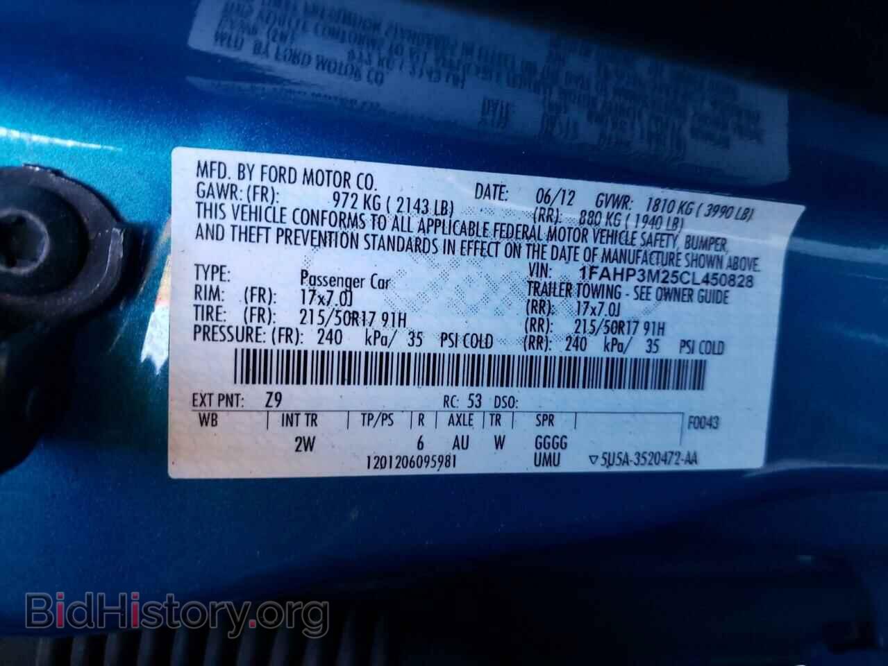 2012 FORD FOCUS - VIN: 1FAHP3M25CL450828 - Фото 12