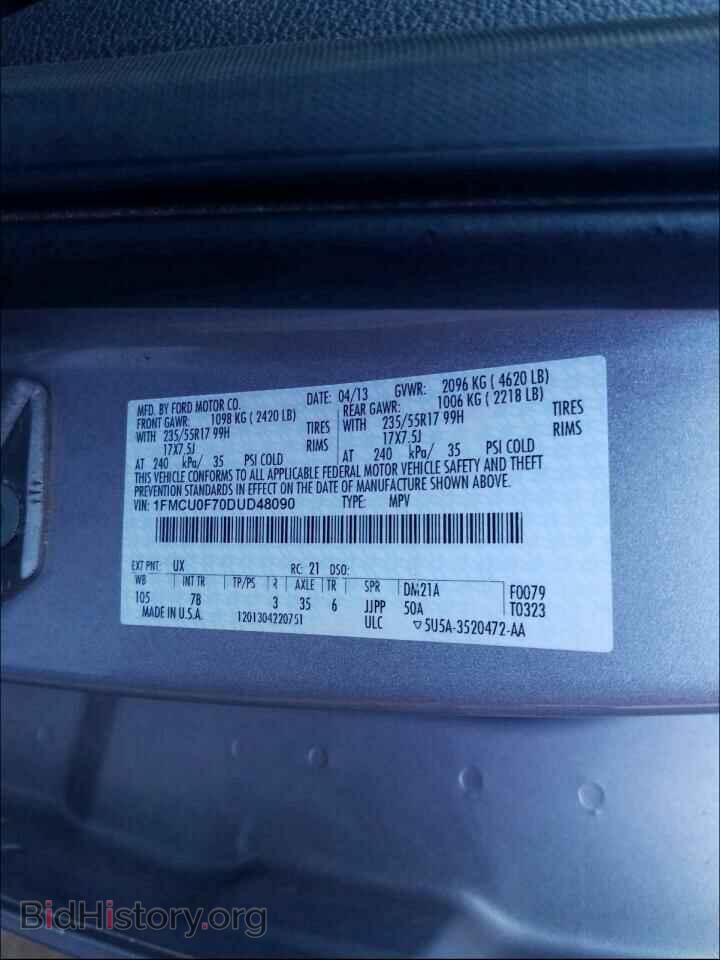 2013 FORD ESCAPE - VIN: 1FMCU0F70DUD48090 - Photo 10