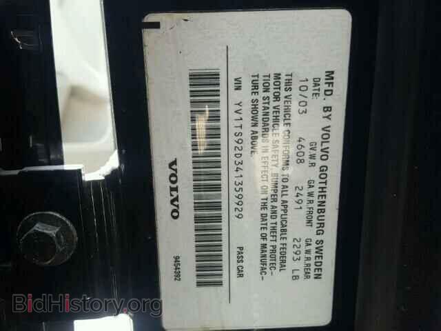 2004 VOLVO S80 - VIN: YV1TS92D341359929 - Фото 10