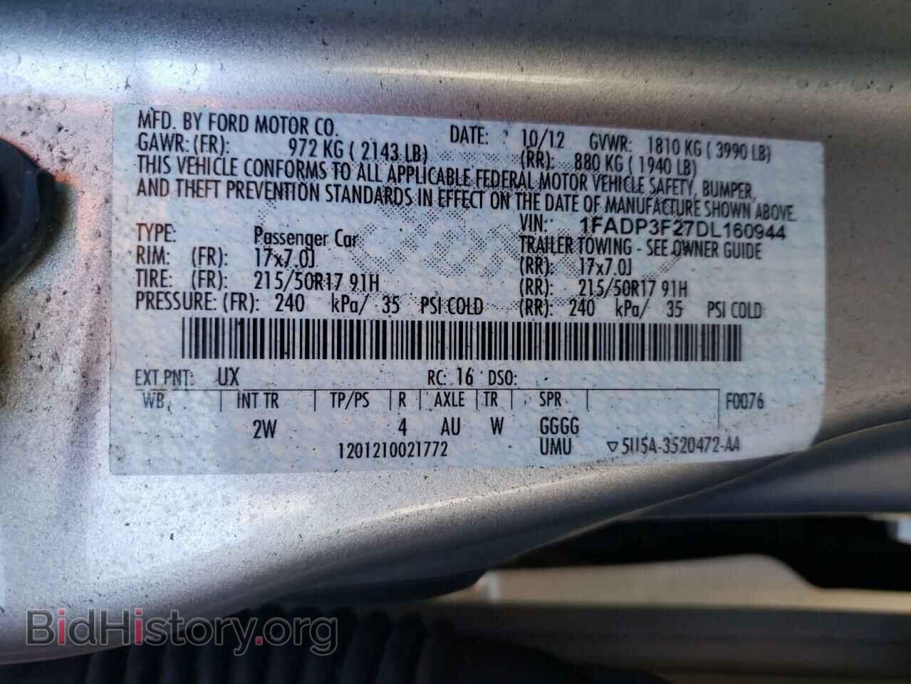 2013 FORD FOCUS - VIN: 1FADP3F27DL160944 - Photo 10