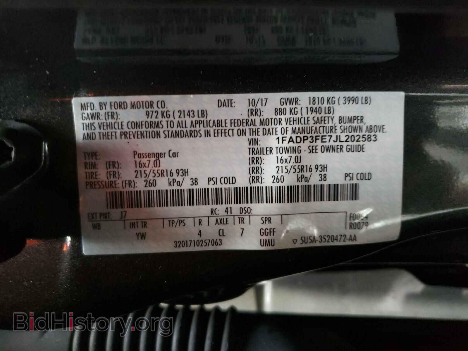 2018 FORD FOCUS - VIN: 1FADP3FE7JL202583 - Фото 10
