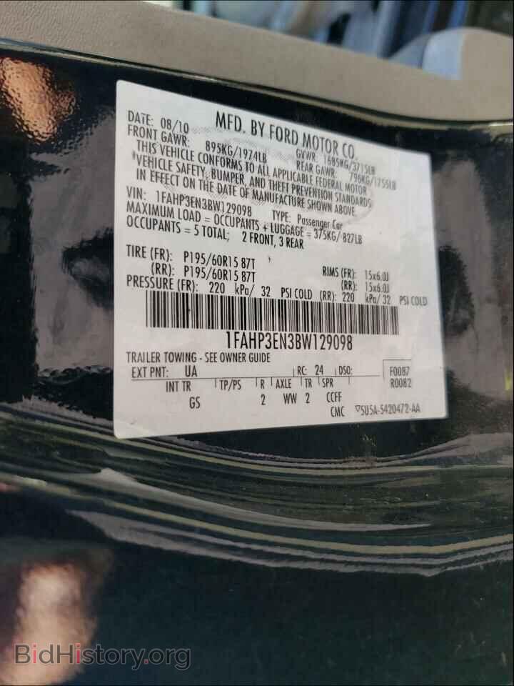 2011 FORD FOCUS - VIN: 1FAHP3EN3BW129098 - Фото 10