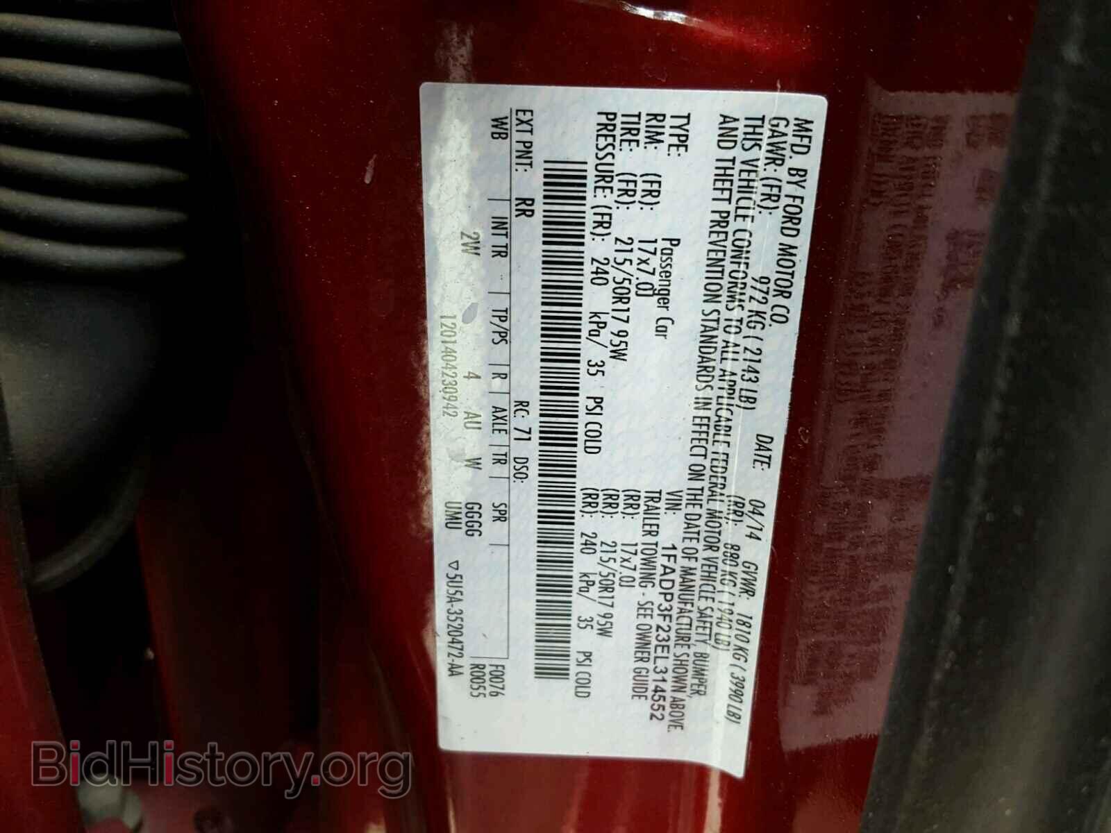 2014 FORD FOCUS - VIN: 1FADP3F23EL314552 - Фото 10