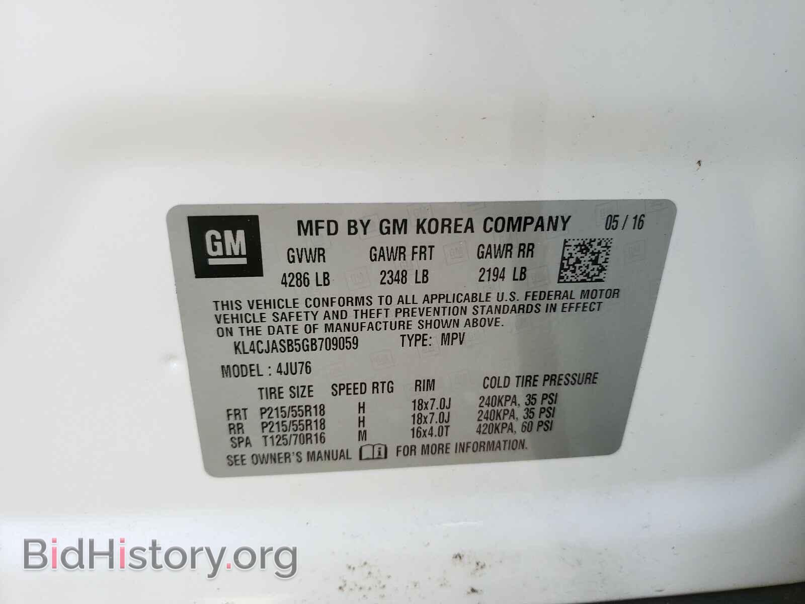 2016 BUICK ENCORE - VIN: KL4CJASB5GB709059 - Фото 10