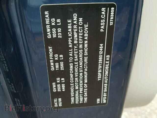 2008 SAAB 9 3 - VIN: YS3FB79Y286012464 - Фото 10