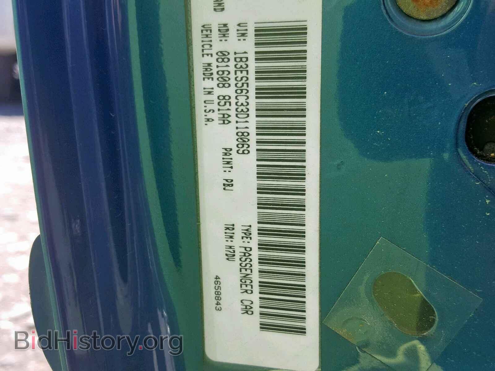 2003 DODGE NEON - VIN: 1B3ES56C33D118069 - Фото 10