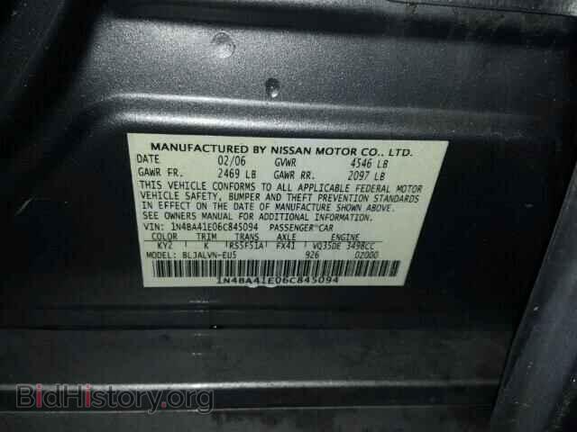 2006 NISSAN MAXIMA - VIN: 1N4BA41E06C845094 - Фото 10