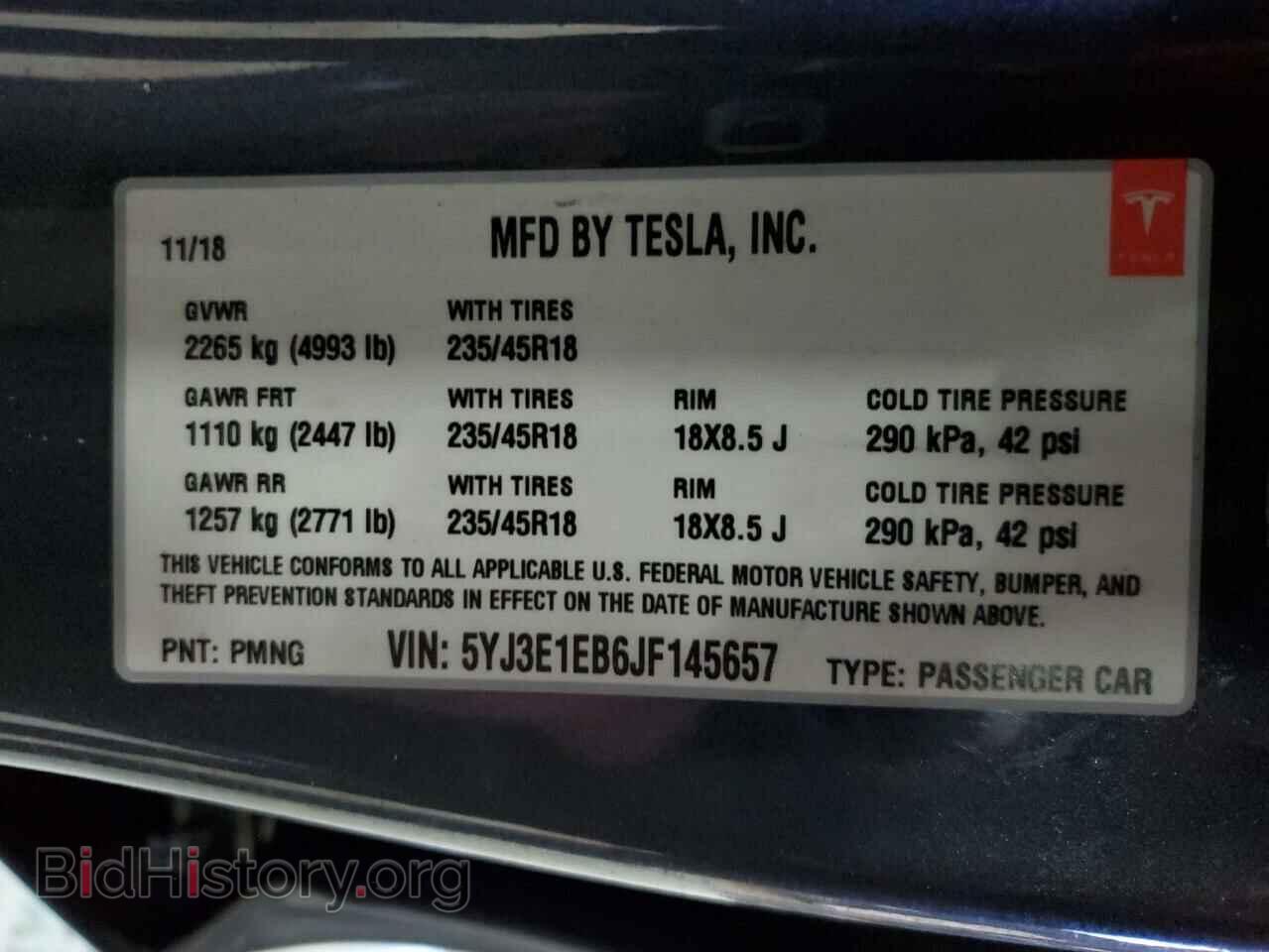 2018 TESLA MODEL 3 - VIN: 5YJ3E1EB6JF145657 - Photo 13