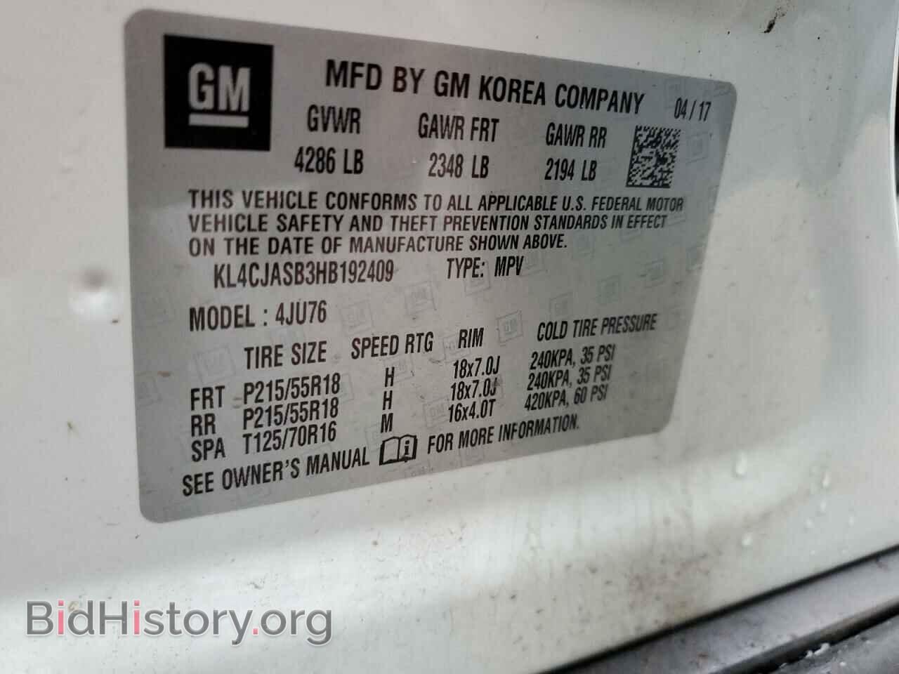 2017 BUICK ENCORE - VIN: KL4CJASB3HB192409 - Photo 13